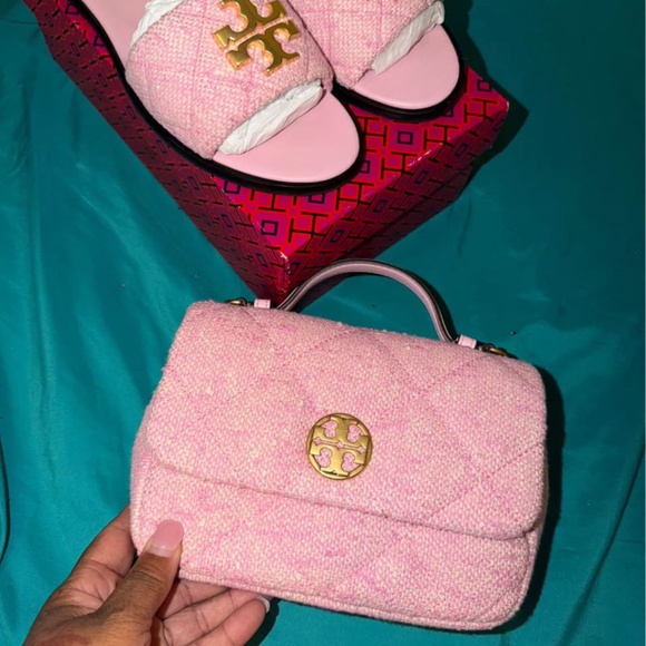 Tory Burch Pink Tweed Sandals - Picture 3 of 3